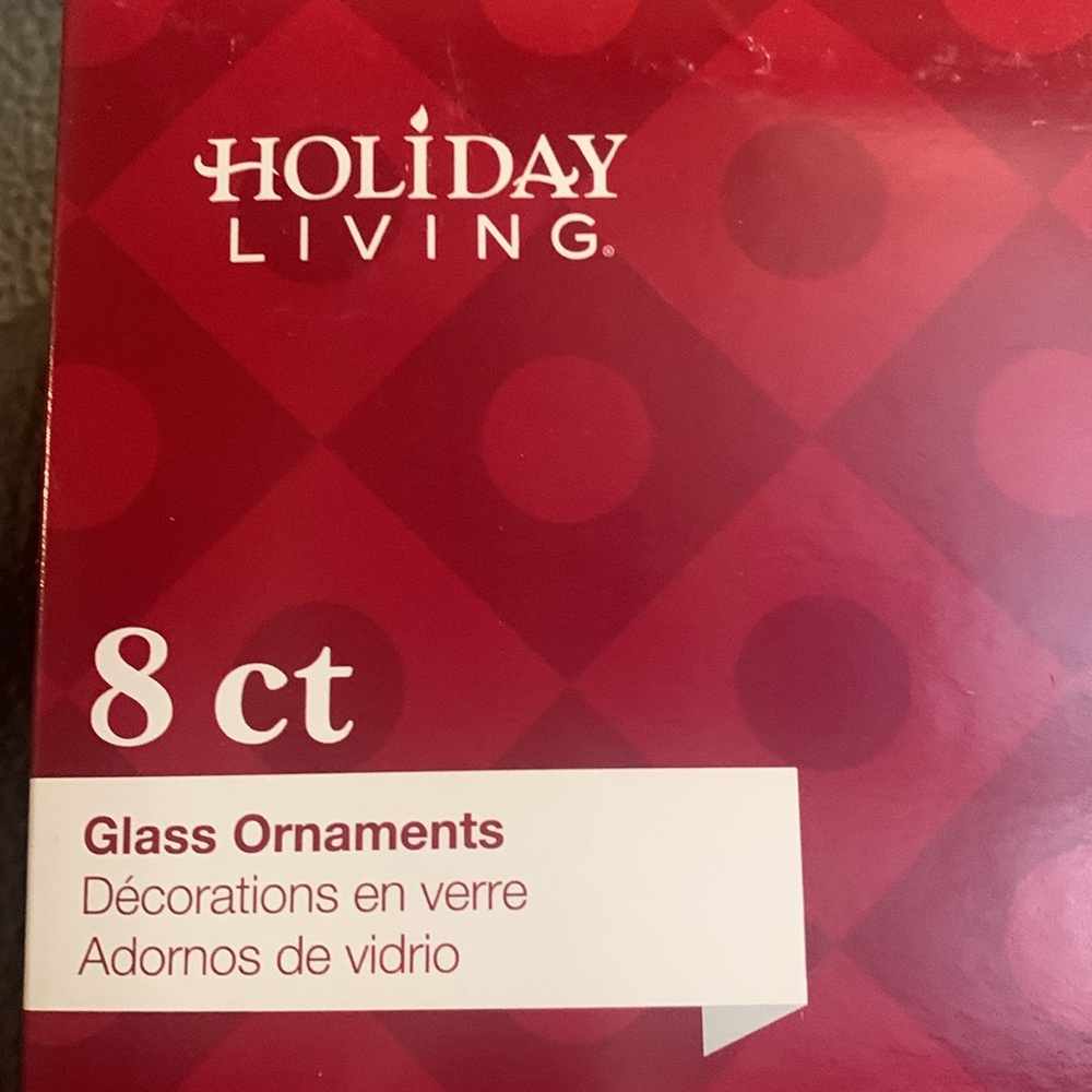 Holiday Living silver glass 2” ornaments. 4 shiny. 4 matte. Silver tops. Box - Picture 6 of 7